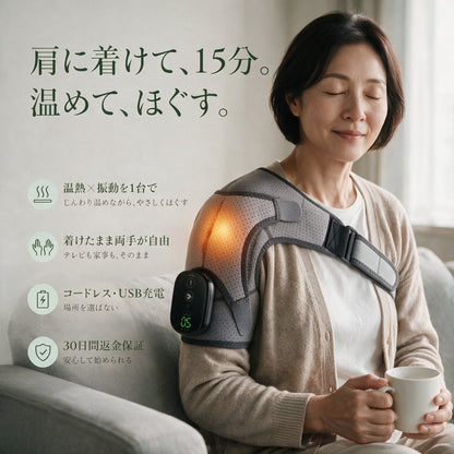 肩に着けて15分 温めてほぐす カタラク